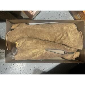 Corral Z5244 LD Rose Gold Metallic Embroidered Tall Western Boots Size 9.5 NIB